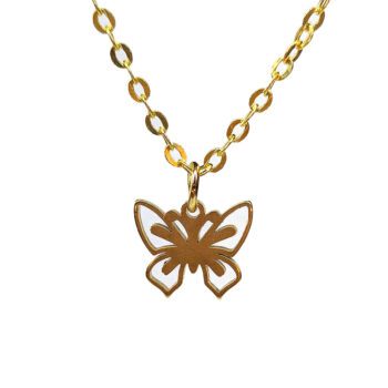 Stainless Steel Delicate Hollow Butterfly Gold Necklace