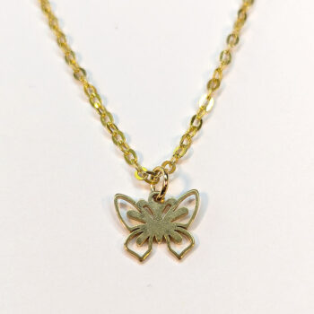 Stainless Steel Delicate Hollow Butterfly Gold Necklace - Image 5