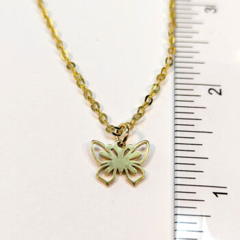 Stainless Steel Delicate Hollow Butterfly Gold Necklace - Image 3