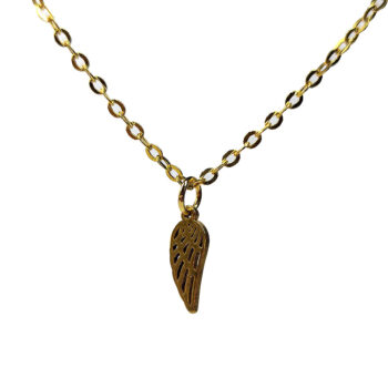 Stainless Steel Delicate Hollow Angel Wing Gold Necklace