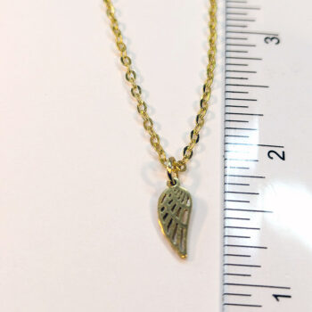 Stainless Steel Delicate Hollow Angel Wing Gold Necklace - Image 3