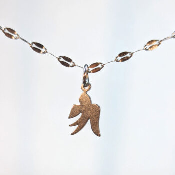 Stainless Steel Delicate Solid Dove Bird Silver Necklace - Image 3