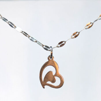 Stainless Steel Hollow Double Angle Heart Silver Necklace - Image 3