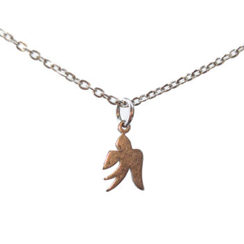 Stainless Steel Delicate Solid Dove Bird Silver Necklace