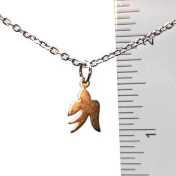 Stainless Steel Delicate Solid Dove Bird Silver Necklace - Image 2