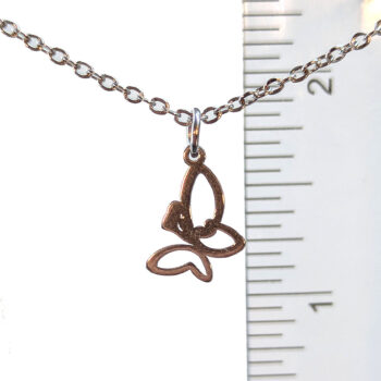 Stainless Steel Delicate Hollow Angle Butterfly Silver Necklace - Image 2