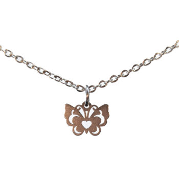 Stainless Steel Delicate Hollow Butterfly Silver Necklace