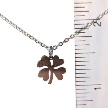 Stainless Steel Delicate Four Leaf Clover Silver Necklace - Image 2