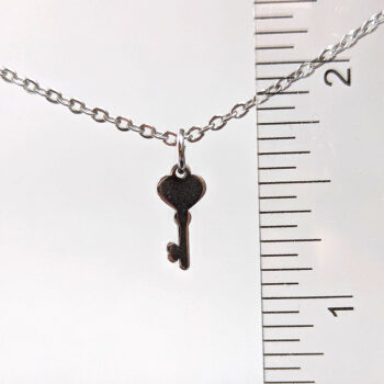 Stainless Steel Delicate Solid Key Silver Necklace - Image 2