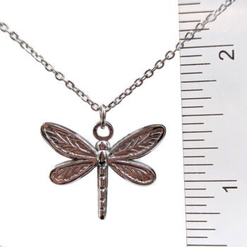 Silver Stainless Steel Dragonfly Necklace - Image 2