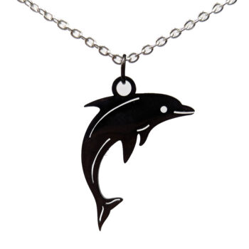 Stainless Steel Dolphin Black Necklace - Image 3