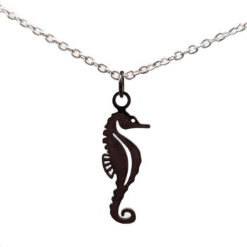 Stainless Steel Seahorse Black Necklace - Image 5