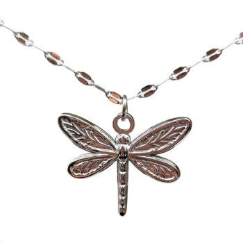 Silver Stainless Steel Dragonfly Necklace - Image 4