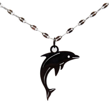 Stainless Steel Dolphin Black Necklace - Image 5