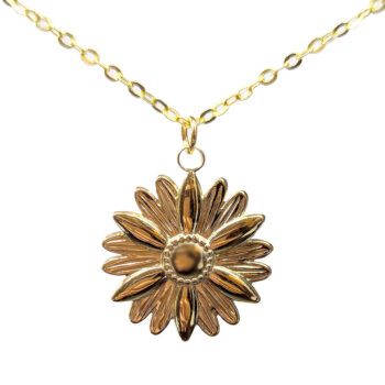 Stainless Steel Daisy Flower Gold Necklace