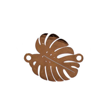 Stainless Steel Monstera Leaf Connector Charm Rose Gold