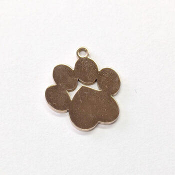 Stainless Steel Solid Angle Dog Paw Charm Rose Gold