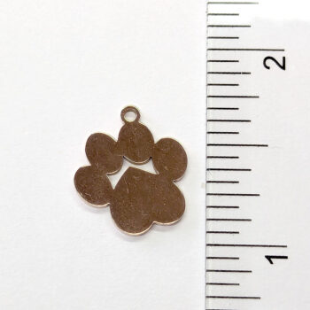 Stainless Steel Solid Angle Dog Paw Charm Rose Gold - Image 2