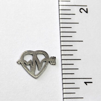 Stainless Steel Delicate Heart Broken Arrow Charm Silver - Image 2