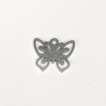 Stainless Steel Delicate Hollow Butterfly Charm Silver - Image 3