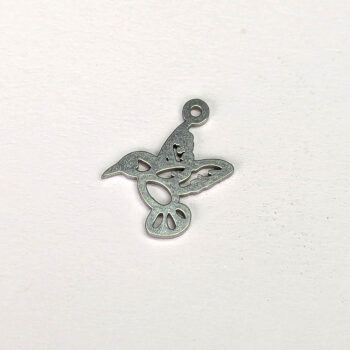 Stainless Steel Delicate Hollow Hummingbird Bird Charm Silver - Image 3