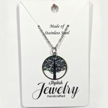 Stainless Steel Round Lightweight Tree Rainbow Necklace - Image 11