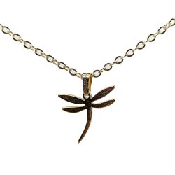 18K Real Gold Plated Stainless Steel Dainty Dragonfly Necklace