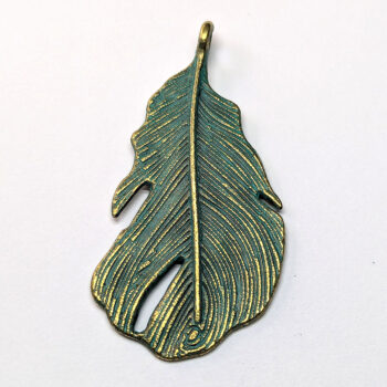 Teardrop Leaf Pendant Antique Bronze Patina