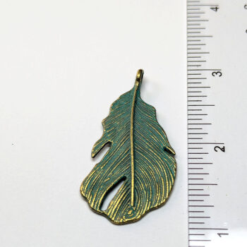 Teardrop Leaf Pendant Antique Bronze Patina - Image 2