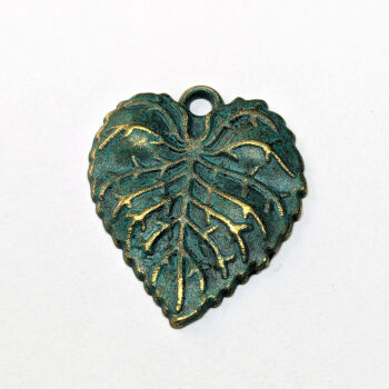 Solid Heart Shape Leaf Antique Bronze Patina