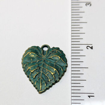 Solid Heart Shape Leaf Antique Bronze Patina - Image 2