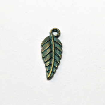 Antique Bronze Patina Small Triangle Leaf Pendant