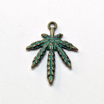 Small Hemp Leaf Antique Bronze Patina