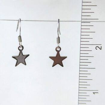 Stainless Steel Delicate Solid Star Silver Earrings - Image 2