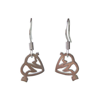 Stainless Steel Delicate Heart Broken Arrow Silver Earrings