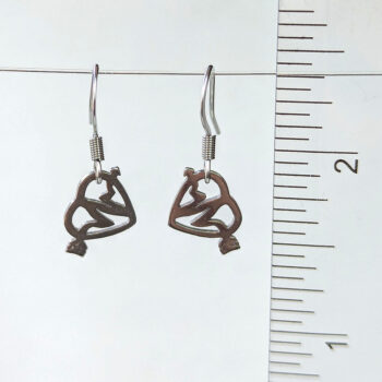 Stainless Steel Delicate Heart Broken Arrow Silver Earrings - Image 2