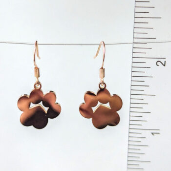 Stainless Steel Solid Angle Dog Paw Rose Gold Earrings - Image 2