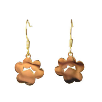 Stainless Steel Solid Angle Dog Paw Gold Earrings