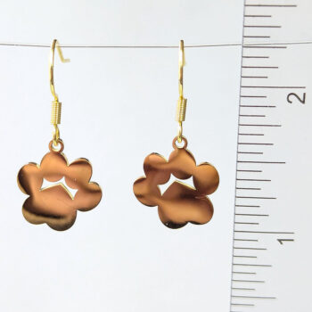 Stainless Steel Solid Angle Dog Paw Gold Earrings - Image 2