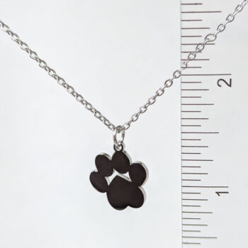 Stainless Steel Solid Angle Dog Paw Silver Necklace - Image 3