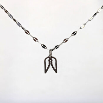 Stainless Steel Delicate Hollow Double Angel Wings Silver Necklace - Image 4