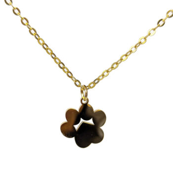 Stainless Steel Solid Angle Dog Paw Gold Necklace