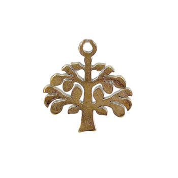 Stainless Steel Delicate Tree Charm Gold