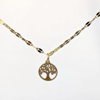 Stainless Steel Delicate Hollow Tree Hoop Gold Necklace - Image 4