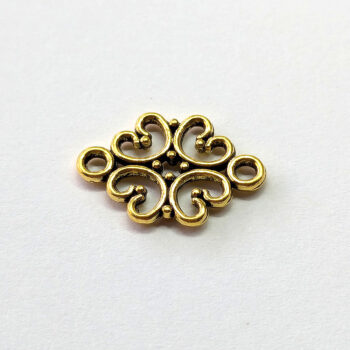 Small Decorative Hearts Connector Antique Gold