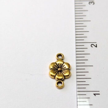 Antique Gold Small Flower Connector - Image 2