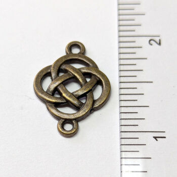 Antique Bronze Hollow Celtic Knot Connector Charm - Image 2