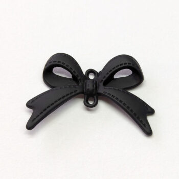 Bow Charm / Connector Black