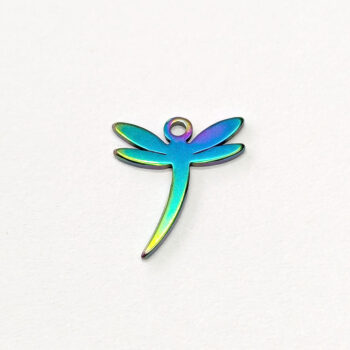 Stainless Steel Dainty Dragonfly Charm Rainbow