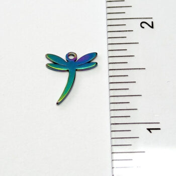 Stainless Steel Dainty Dragonfly Charm Rainbow - Image 2